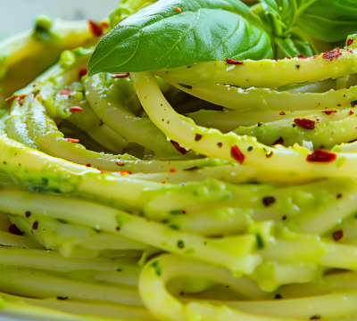 Avocado Pasta mit Basilikum